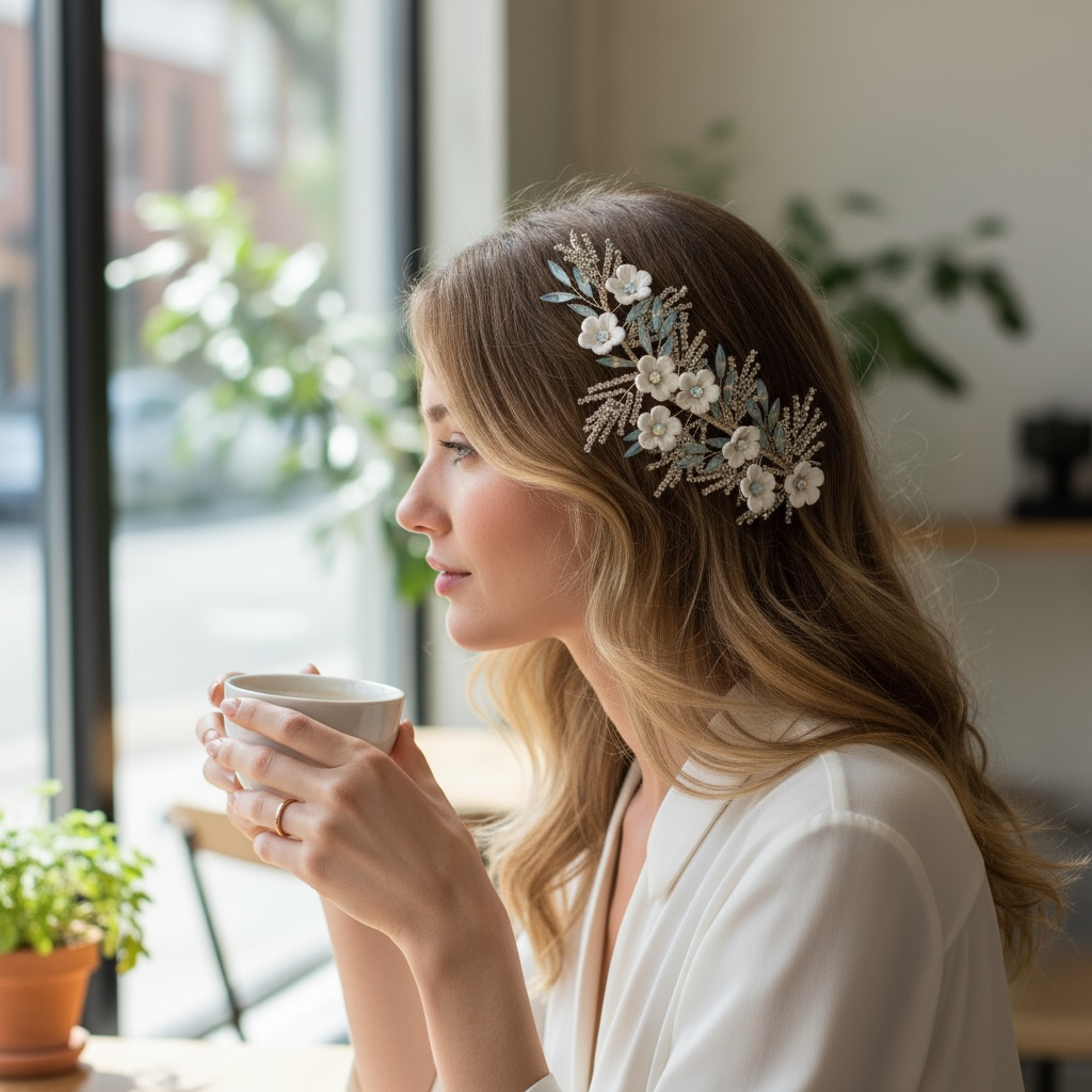 ATHENA COLLECTION - CHARLOTTE HEADPIECE -HC203  SILVER