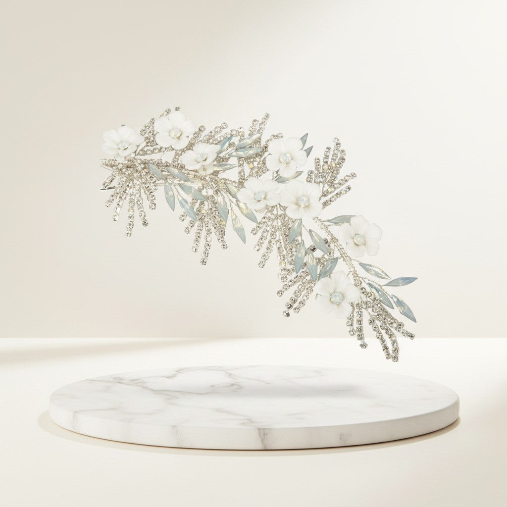 ATHENA COLLECTION - CHARLOTTE HEADPIECE -HC203  SILVER