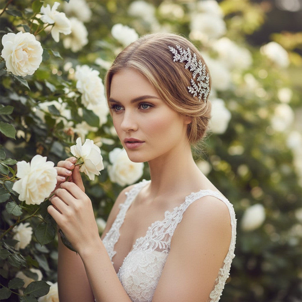 CUBIC ZIRCONIA COLLECTION - EXQUISITE STARLET HEADPIECE - AHB39 SILVER