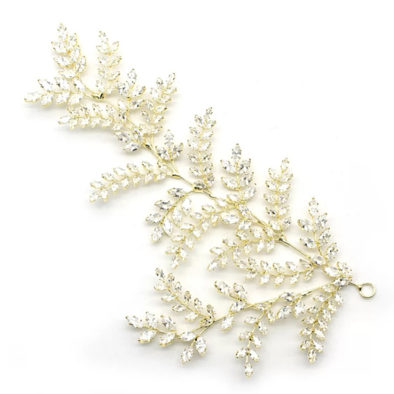 CUBIC ZIRCONIA COLLECTION - EXQUISITE STARLET HEADPIECE - AHB39 GOLD
