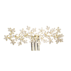 CUBIC ZIRCONIA COLLECTION - CRYSTAL SHIMMER COMB - HC207 GOLD