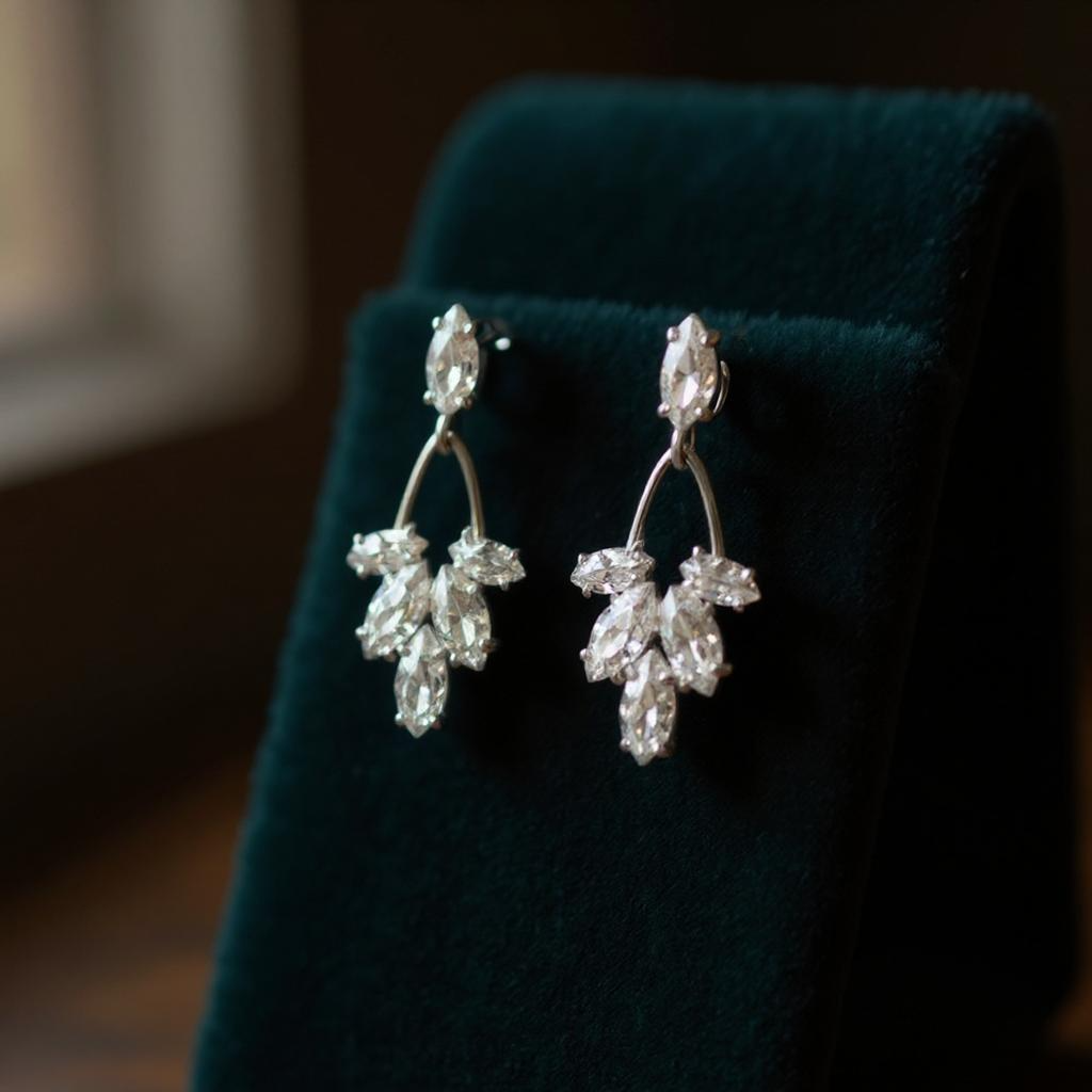 CUBIC ZIRCONIA COLLECTION - DAINTY SPARKLE EARRINGS - SILVER CZER527