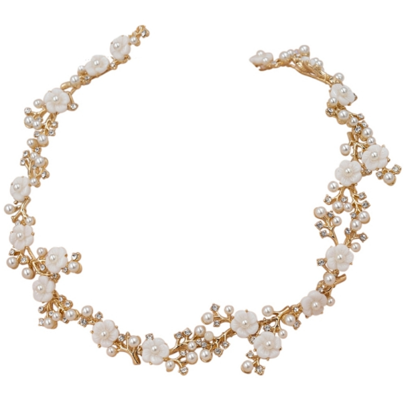ATHENA COLLECTION - ETERNALLY PEARL HAIR VINE - GOLD HC210