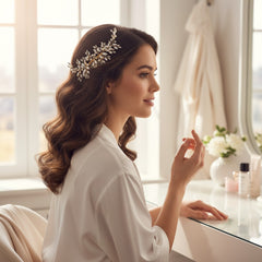 ATHENA COLLECTION - ETERNALLY OPAL BRIDAL COMB - HC211 SILVER