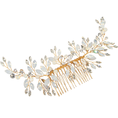 ATHENA COLLECTION - ETERNALLY OPAL BRIDAL COMB - HC211 GOLD