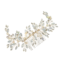 ATHENA COLLECTION - ETERNALLY OPAL BRIDAL COMB - HC211 SILVER