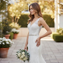 ATHENA COLLECTION - ETERNALLY PEARL BRIDAL BELT - BELT 34