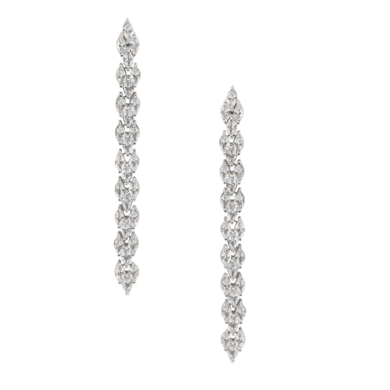 CUBIC ZIRCONIA COLLECTION - GRACEFUL CRYSTAL DROP EARRINGS - CZER533