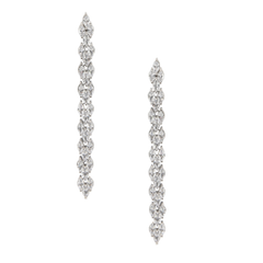 CUBIC ZIRCONIA COLLECTION - GRACEFUL CRYSTAL DROP EARRINGS - CZER533