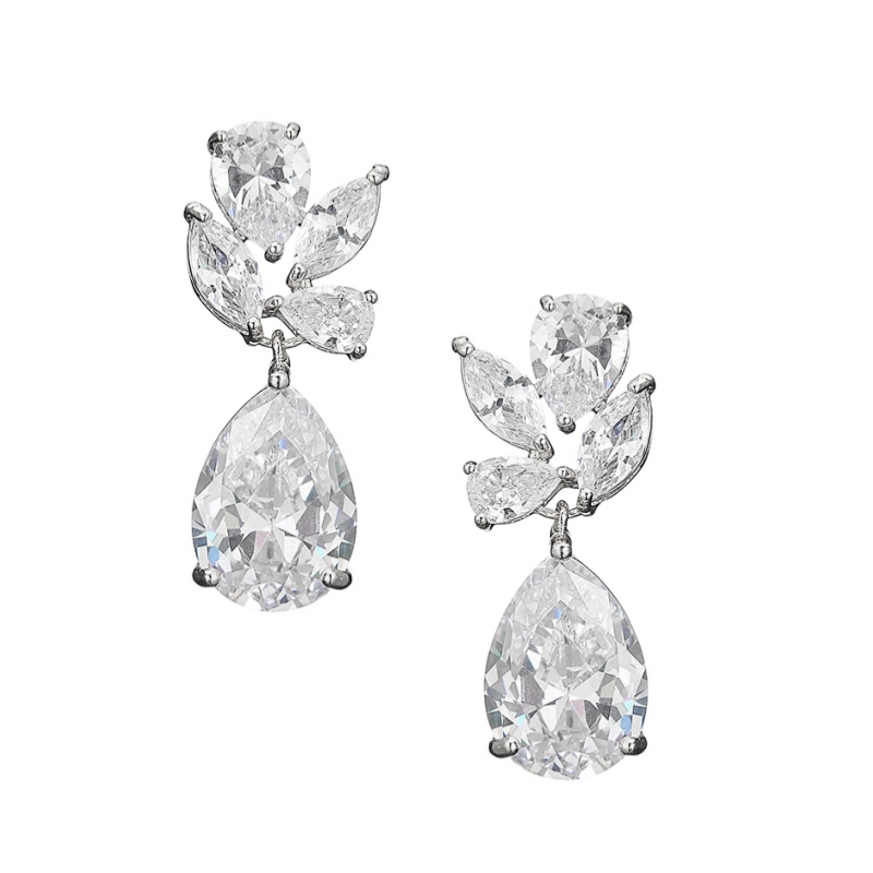 CUBIC ZIRCONIA COLLECTION - VINTAGE SPARKLE EARRINGS - CZER537