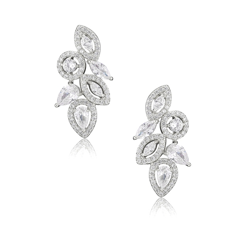 CUBIC ZIRCONIA COLLECTION - ART DECO  EARRINGS - CZER538