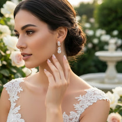 CUBIC ZIRCONIA COLLECTION - CRYSTAL STARLET EARRINGS - CZER501 ROSE GOLD