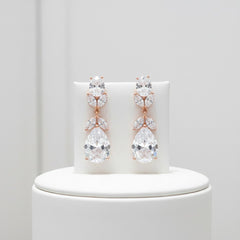 CUBIC ZIRCONIA COLLECTION - CRYSTAL STARLET EARRINGS - CZER501 ROSE GOLD