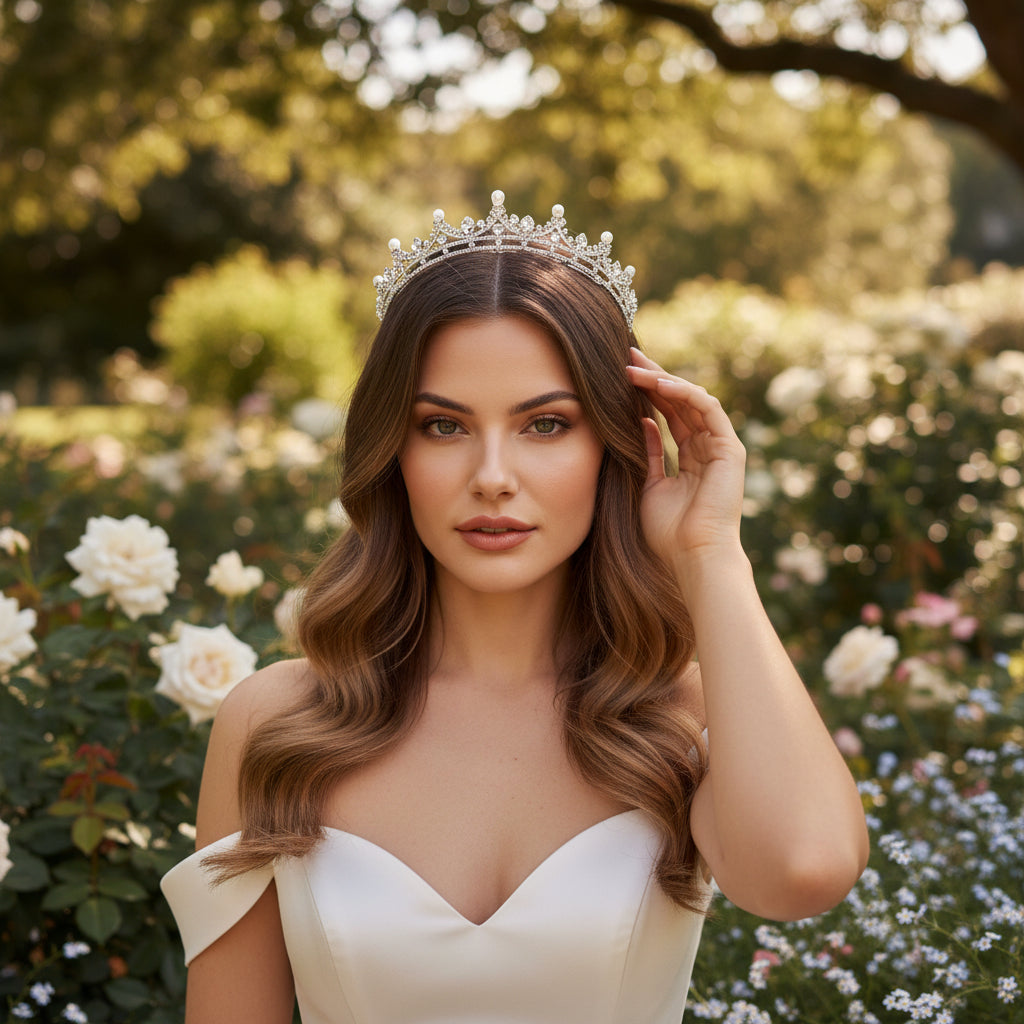 CUBIC ZIRCONIA COLLECTION - STARLET SHIMMER TIARA - AHB51