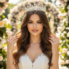 CUBIC ZIRCONIA COLLECTION - REGAL COUTURE TIARA - AHB116