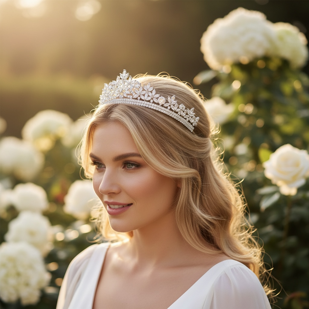 CUBIC ZIRCONIA COLLECTION - STARLET DIVINE TIARA - AHB115