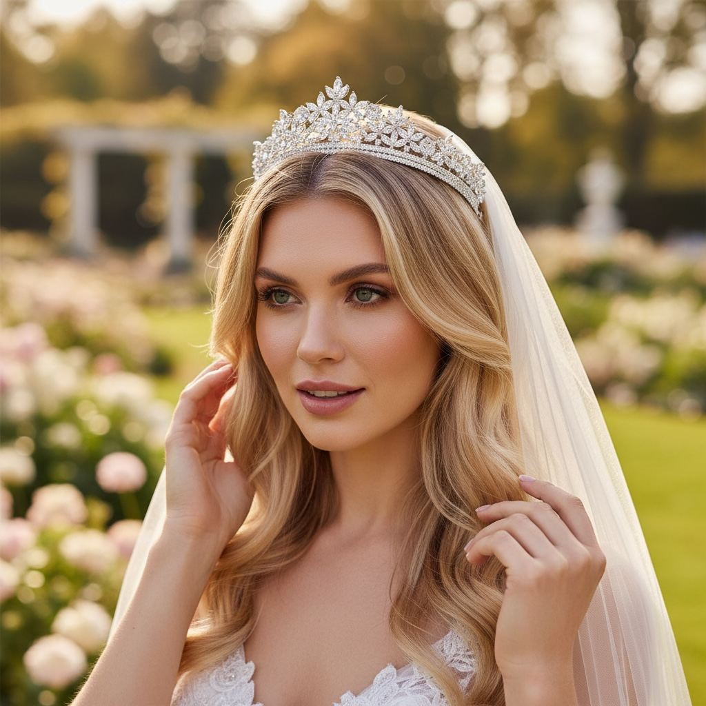 CUBIC ZIRCONIA COLLECTION - STARLET DIVINE TIARA - AHB115
