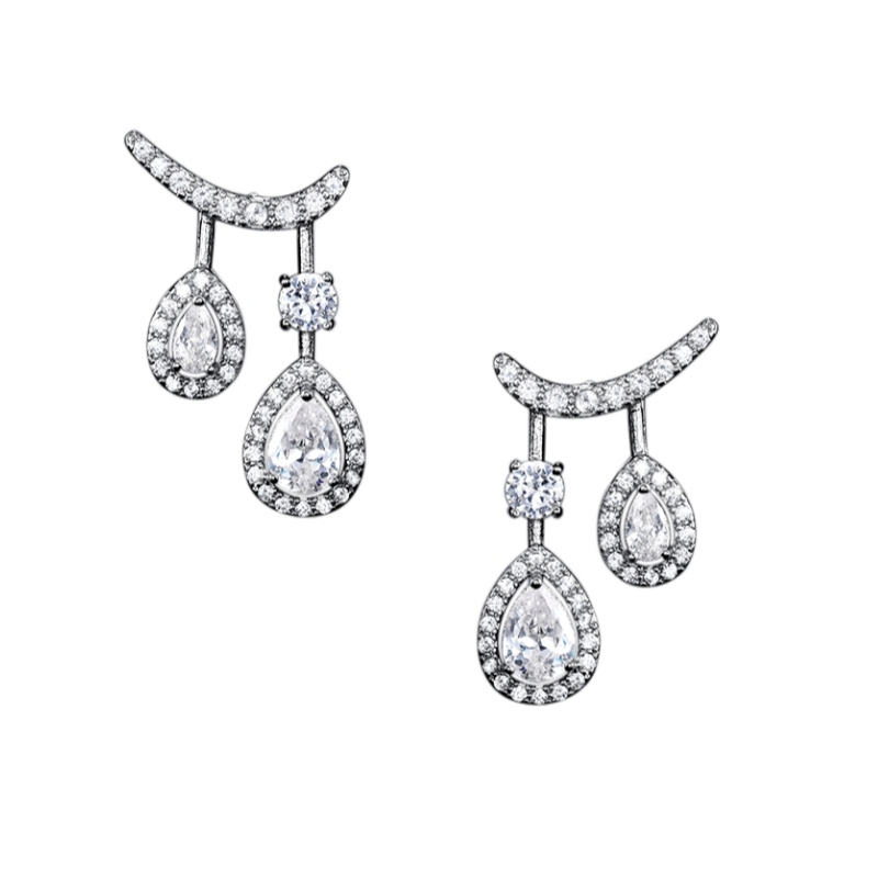 CUBIC ZIRCONIA COLLECTION - DECO DAZZLE EARRINGS - CZER542