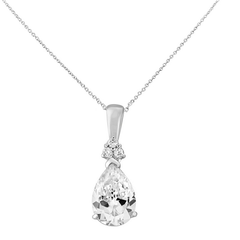 CUBIC ZIRCONIA COLLECTION - CRYSTAL SHIMMER NECKLACE  - CZNK114 SILVER