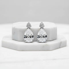 CUBIC ZIRCONIA COLLECTION - CRYSTAL SHIMMER EARRINGS - CZER543 SILVER