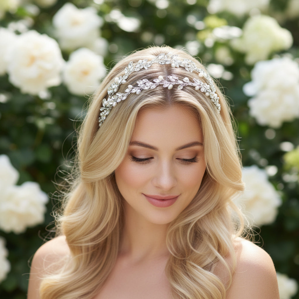 ATHENA COLLECTION - CRYSTALLURE HEADBAND - SILVER -AHB58