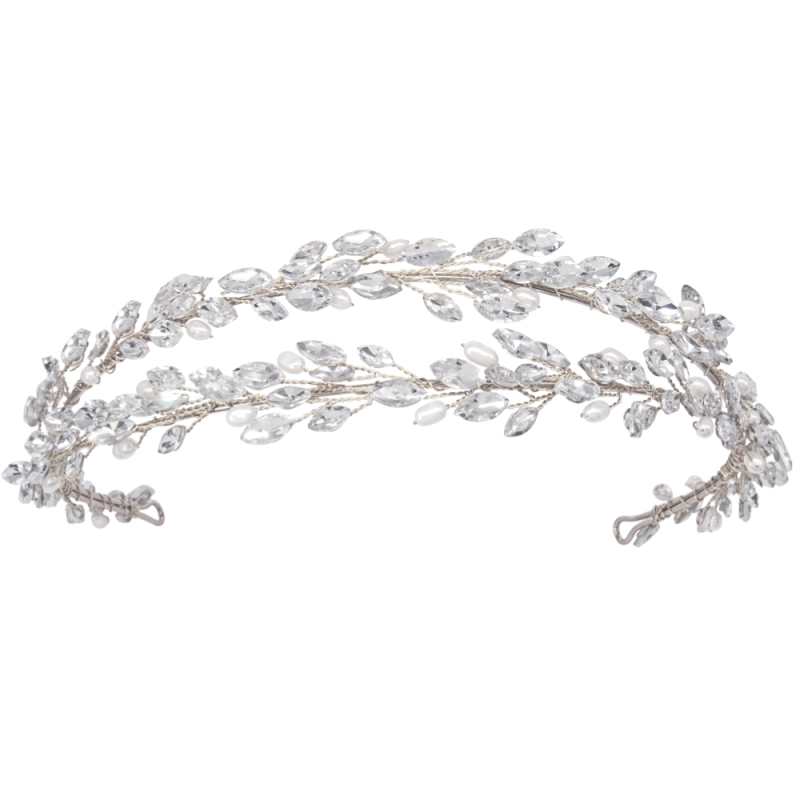 ATHENA COLLECTION - CRYSTALLURE HEADBAND - SILVER -AHB58