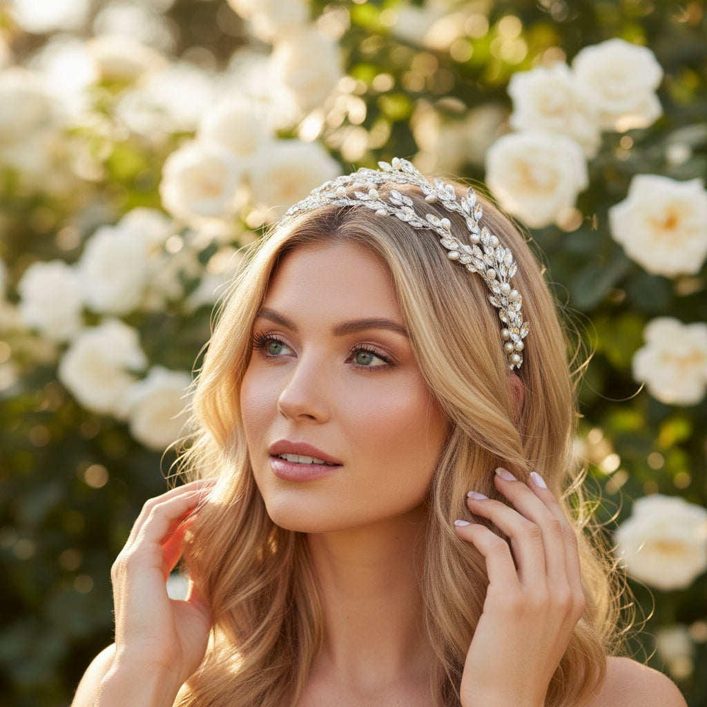ATHENA COLLECTION - CRYSTALLURE HEADBAND - SILVER -AHB58