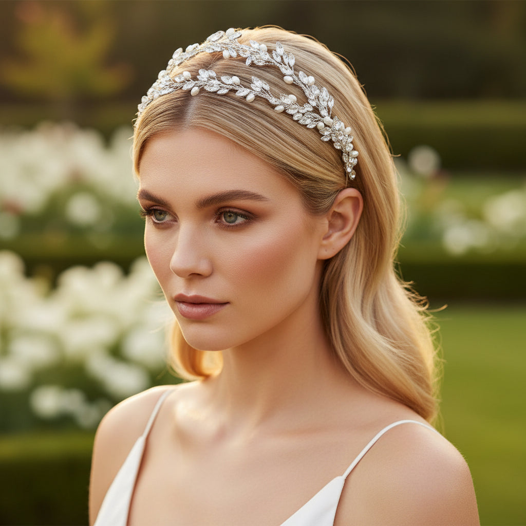 ATHENA COLLECTION - CRYSTALLURE HEADBAND - SILVER -AHB58
