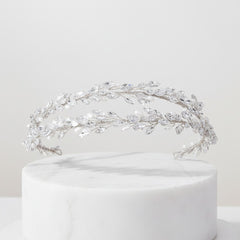 ATHENA COLLECTION - CRYSTALLURE HEADBAND - SILVER -AHB58
