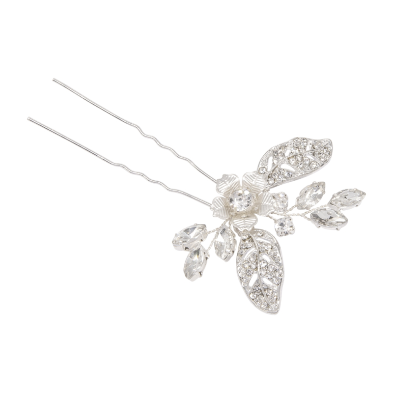 ATHENA COLLECTION - PRETTY CHIC HAIR PINS - SILVER (PAIR) PIN 50
