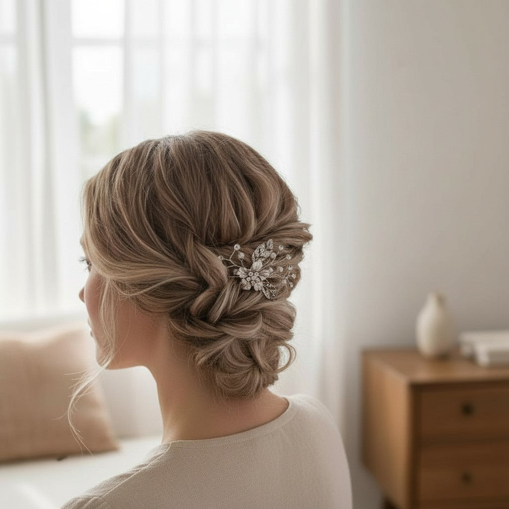 ATHENA COLLECTION - PRETTY CHIC HAIR PINS - SILVER (PAIR) PIN 50