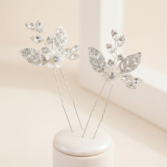 ATHENA COLLECTION - PRETTY CHIC HAIR PINS - SILVER (PAIR) PIN 50