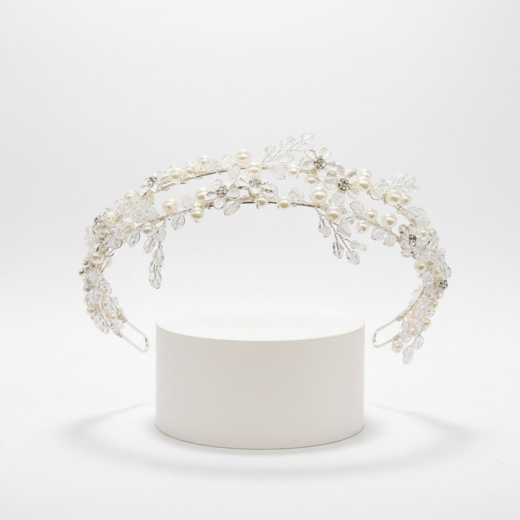 ATHENA COLLECTION - ETERNAL GARLAND HEADBAND - SILVER (AHB56)