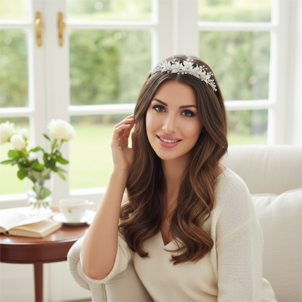 SASSB COLLECTION - SILVER EXTRAVAGANCE TIARA - (TIARA 23) 14K GOLD