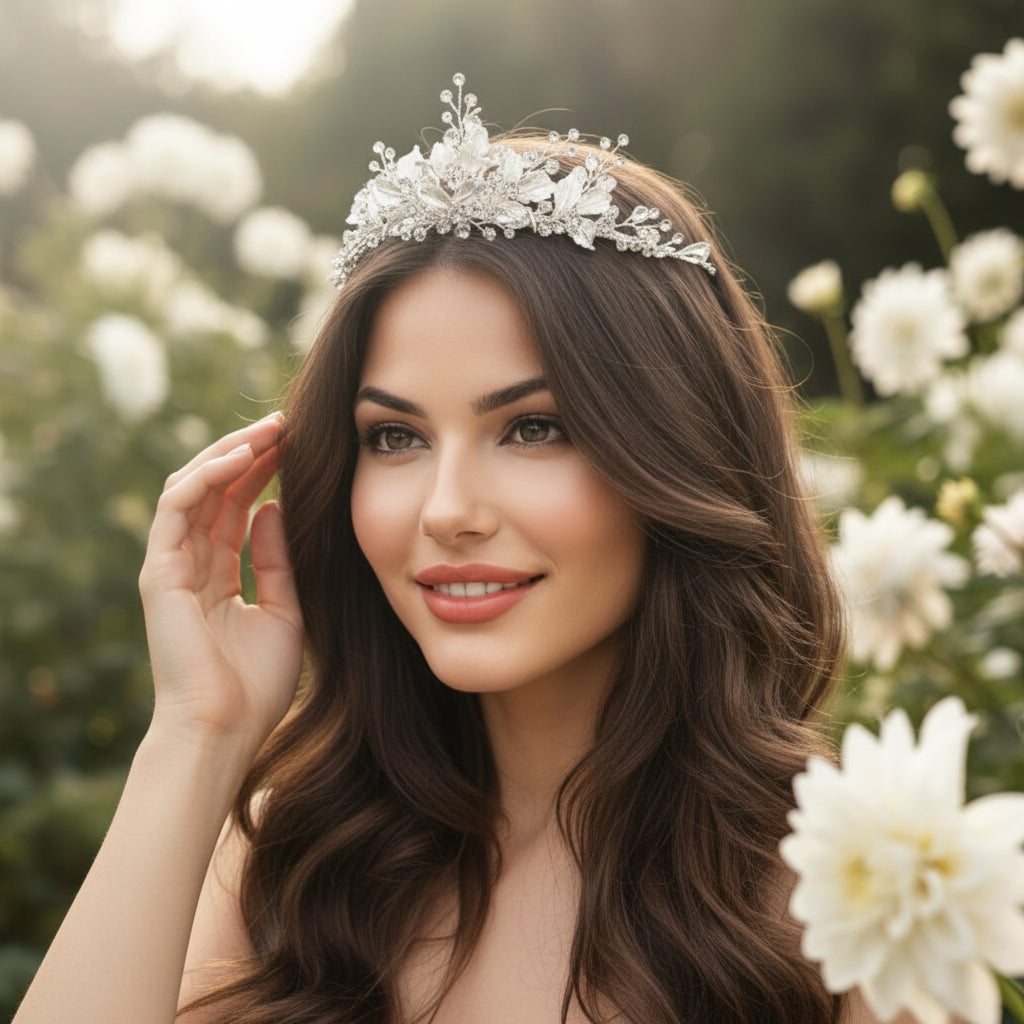 SASSB COLLECTION -  SILVER EXTRAVAGANCE TIARA - (TIARA 23)