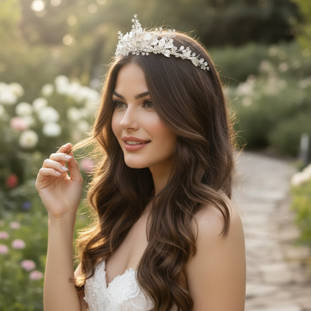 SASSB COLLECTION -  SILVER EXTRAVAGANCE TIARA - (TIARA 23)