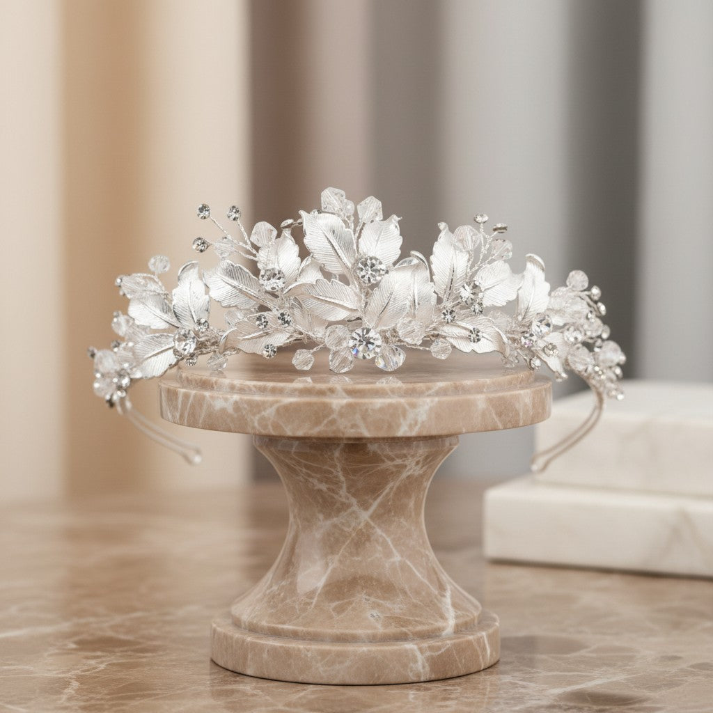 SASSB COLLECTION -  SILVER EXTRAVAGANCE TIARA - (TIARA 23)
