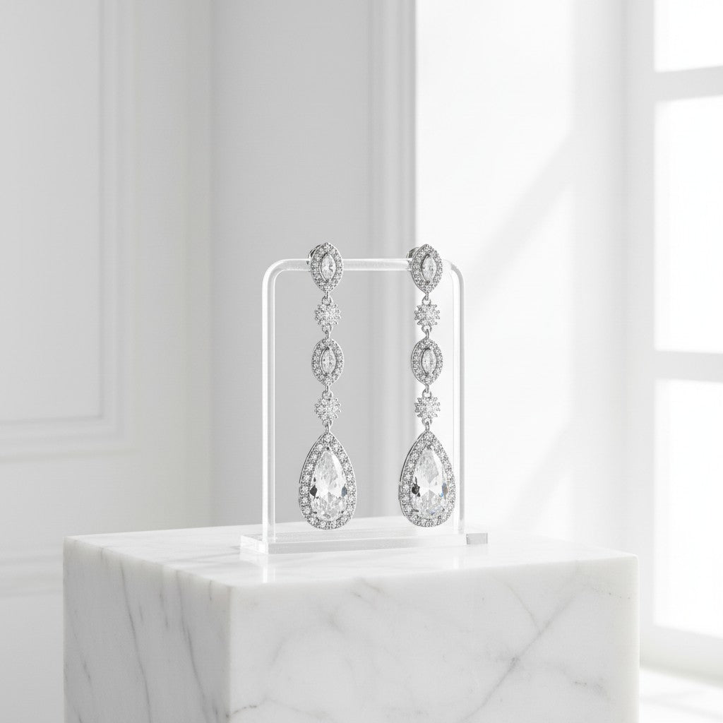 CUBIC ZIRCONIA COLLECTION - VINTAGE TREASURE EARRINGS - CZER545