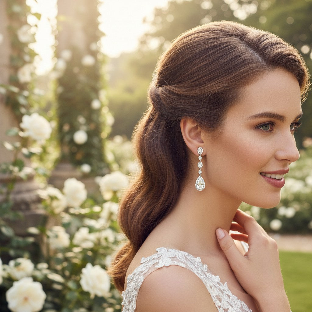 CUBIC ZIRCONIA COLLECTION - VINTAGE TREASURE EARRINGS - CZER545