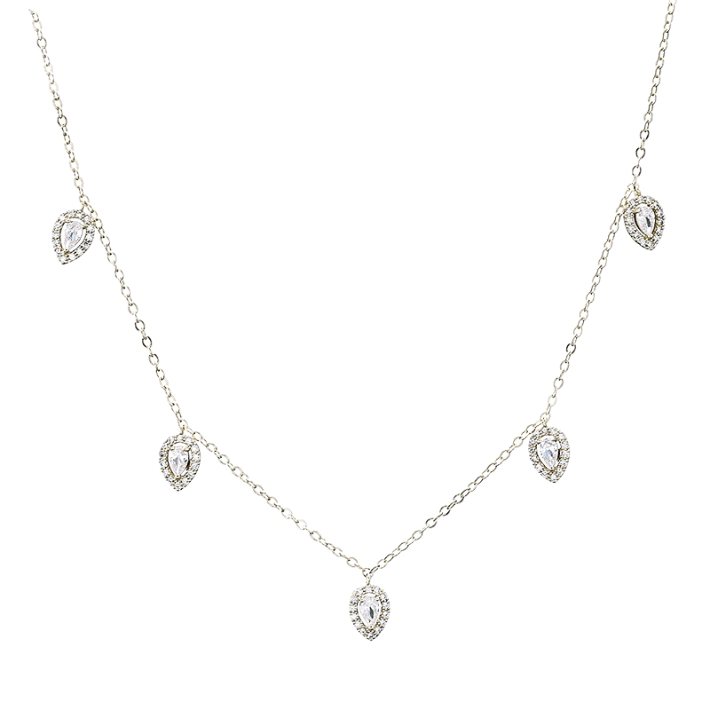 CUBIC ZIRCONIA COLLECTION - CRYSTAL DROP NECKLACE SET - CZNK116