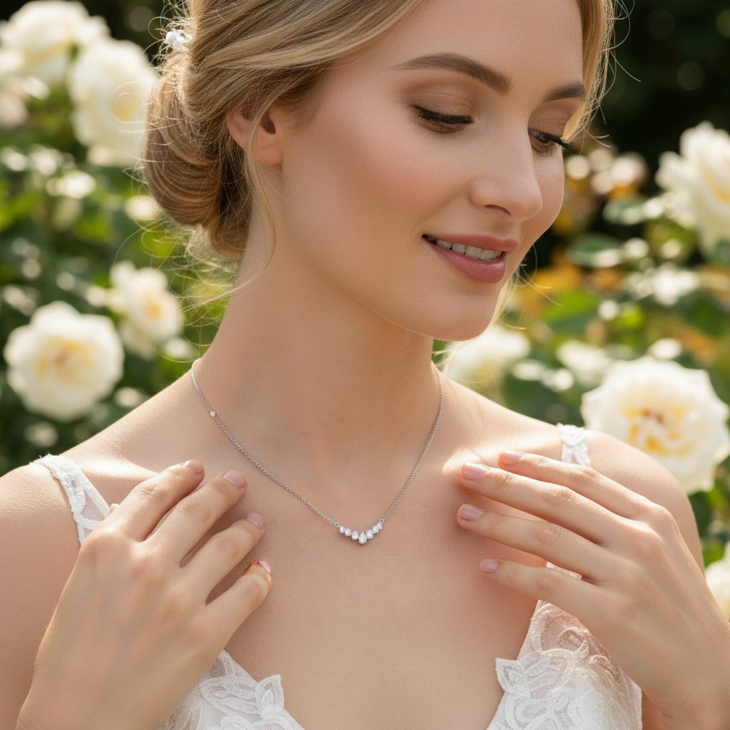 CUBIC ZIRCONIA COLLECTION - CRYSTAL GLAM NECKLACE - CZNK 117