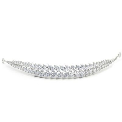 CUBIC ZIRCONIA COLLECTION - GRACEFUL BEAUTY HEADPIECE - AHB69 SILVER