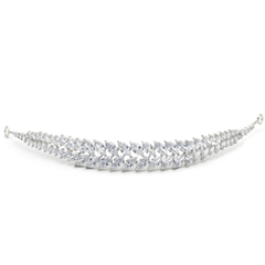 CUBIC ZIRCONIA COLLECTION - GRACEFUL BEAUTY HEADPIECE - AHB69 SILVER