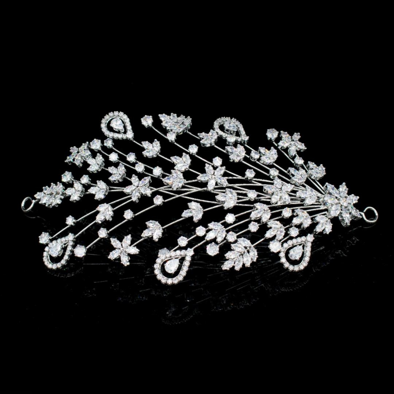 CUBIC ZIRCONIA COLLECTION - EXQUISITE CRYSTAL HEADPIECE - AHB68