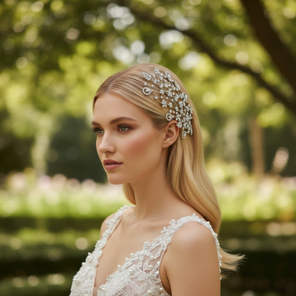 CUBIC ZIRCONIA COLLECTION - EXQUISITE CRYSTAL HEADPIECE - AHB68