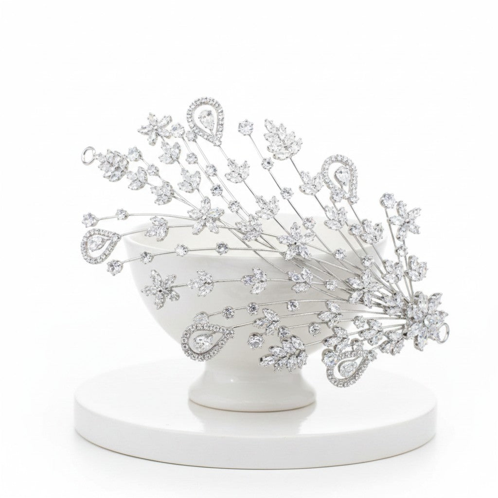CUBIC ZIRCONIA COLLECTION - EXQUISITE CRYSTAL HEADPIECE - AHB68