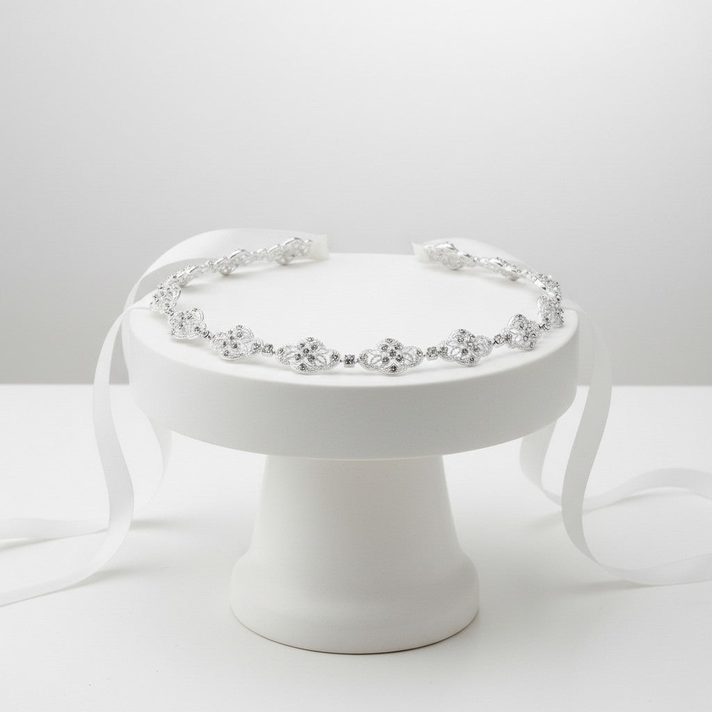 ATHENA COLLECTION - CRYSTALLURE BRIDAL BELT - SILVER (BELT36)