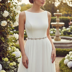 ATHENA COLLECTION - CRYSTALLURE BRIDAL BELT - SILVER (BELT36)
