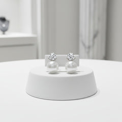 CUBIC ZIRCONIA COLLECTION - CLASSIC PEARL EARRINGS - CZER551