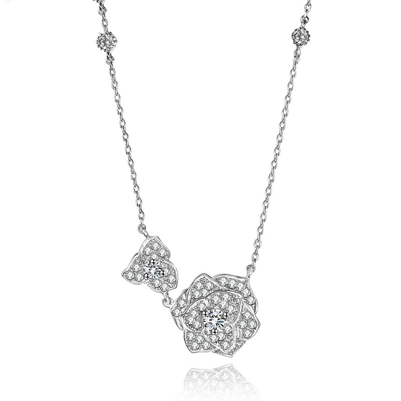 CUBIC ZIRCONIA COLLECTION - VINTAGE ROSE NECKLACE - CZNK119